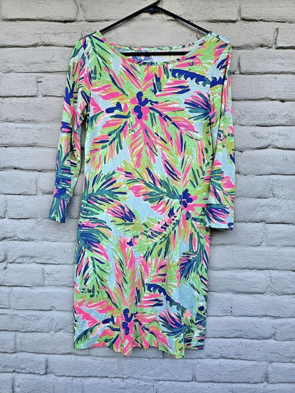 Lilly Pulitzer Marlowe Dress Tropical Floral Green & Pink Small